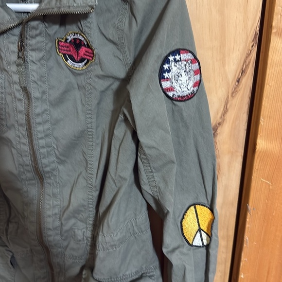 RUE 21 Olive Utility Women's Green Patch Jacket - Picture 3 of 7